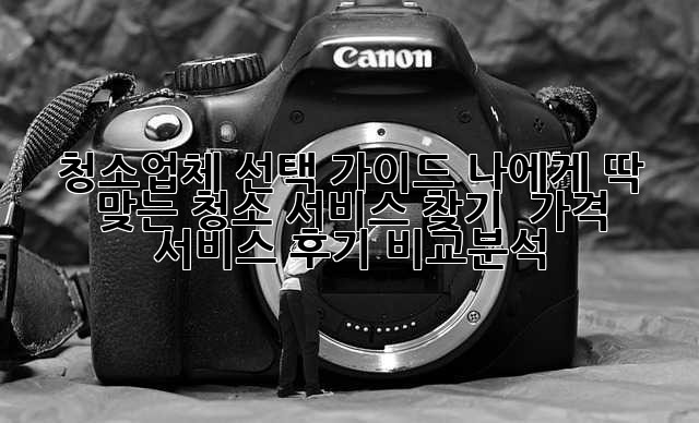 청소업체 선택 가이드: 나에게 딱 맞는 청소 서비스 찾기 – 가격, 서비스, 후기 비교분석