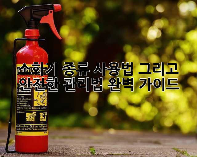 소화기: 종류, 사용법, 그리고 안전한 관리법 완벽 가이드