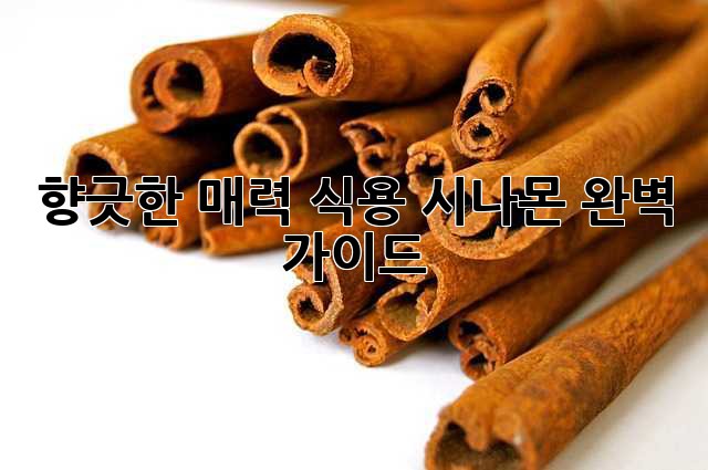 향긋한 매력, 식용 시나몬 완벽 가이드