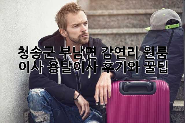 청송군 부남면 감연리 원룸 이사? 용달이사 후기와 꿀팁!