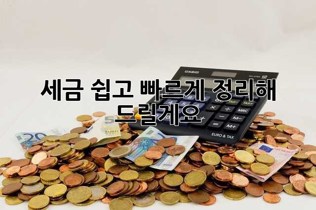 세금, 쉽고 빠르게 정리해 드릴게요!