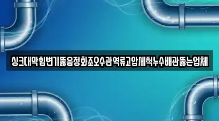 싱크대막힘변기뚫음정화조오수관역류고압세척누수배관뚫는업체