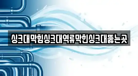 싱크대막힘싱크대역류막힌싱크대뚫는곳