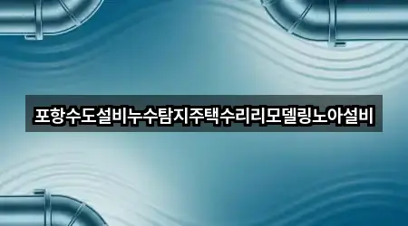 포항수도설비누수탐지주택수리리모델링노아설비