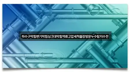 하수구막힘변기막힘싱크대막힘역류고압세척출장방문누수탐지수전
